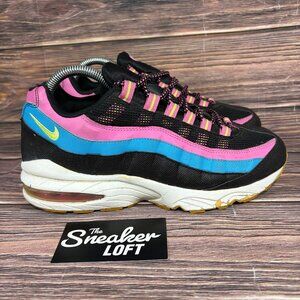Nike Air Max 95 2013 Women's Black Volt Ice Red Violet Athletic Shoes Size 8.5